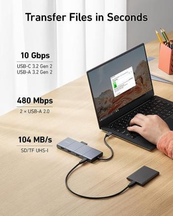 Zu sehen ist das Beitragsbild 2 zum Beitrag: Der Anker 565 11-in-1 USB-C Hub