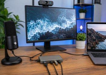 Zu sehen ist das Beitragsbild 1 zum Beitrag: USB-Hub für Webcam, Mikrofon und Streaming-Setup