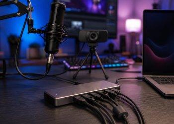 Zu sehen ist das Beitragsbild 2 zum Beitrag: USB-Hub für Webcam, Mikrofon und Streaming-Setup