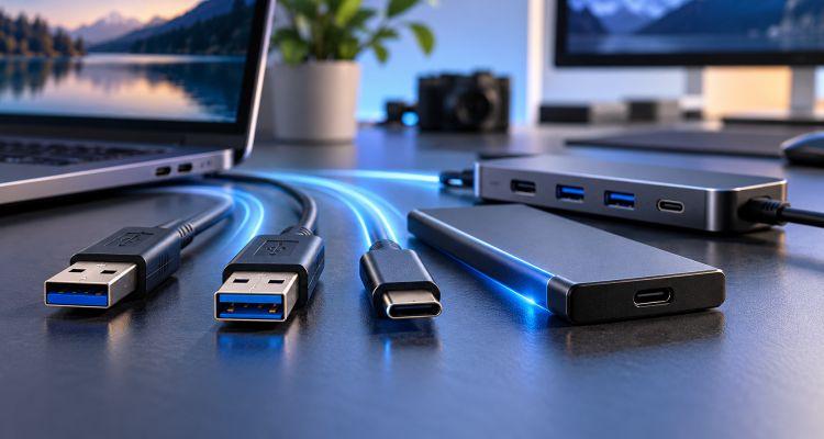 Zu sehen ist das Beitragsbild 1 zum Beitrag: USB 3.0, USB 3.1, USB 3.2 und USB4 einfach erklärt